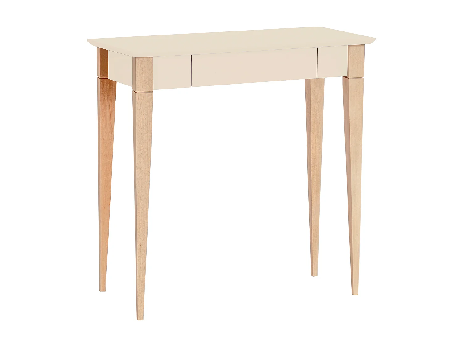 Petit bureau avec tiroir 85 x 40 cm Mimo Blanc Craie | Pieds en hêtre