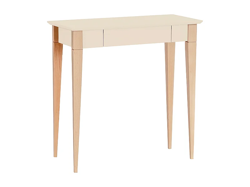 Petit bureau avec tiroir 85 x 40 cm Mimo Blanc Craie | Pieds en hêtre