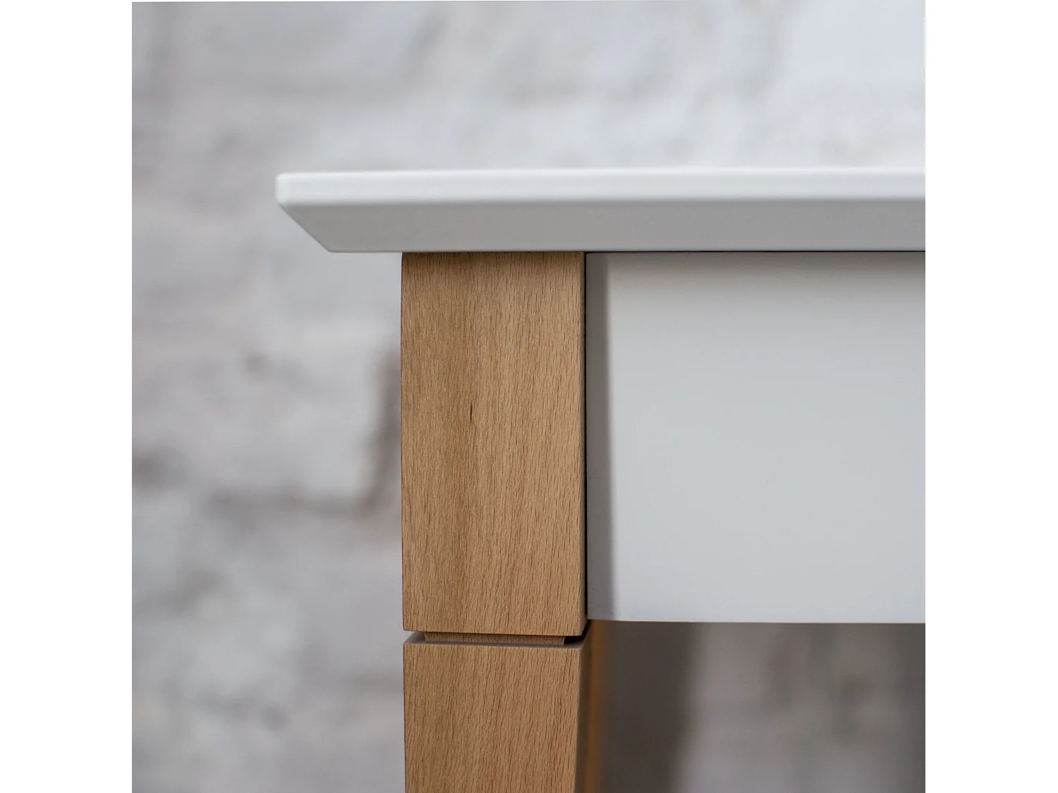 Petit bureau avec tiroir 65 x 40 cm Mimo Blanc | Pieds en hêtre