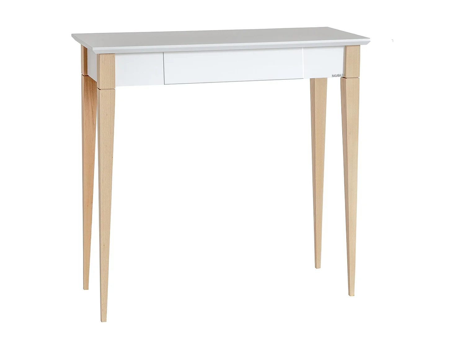 Petit bureau avec tiroir 65 x 40 cm Mimo Blanc | Pieds en hêtre