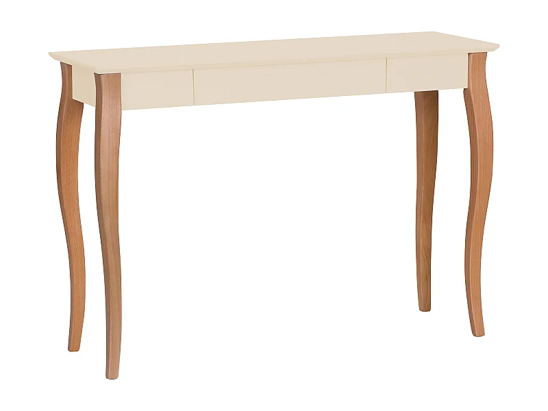 Petit bureau avec tiroir 105 x 40 cm Lillo Blanc Craie | Pieds en hêtre