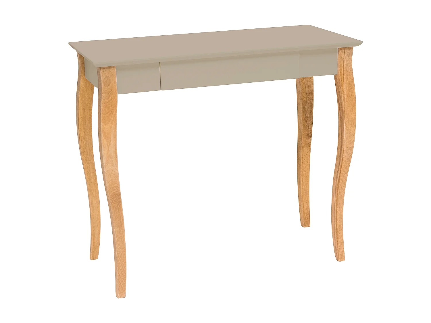 Petit bureau avec tiroir 85 x 40 cm Lillo Beige Brun | Pieds en hêtre