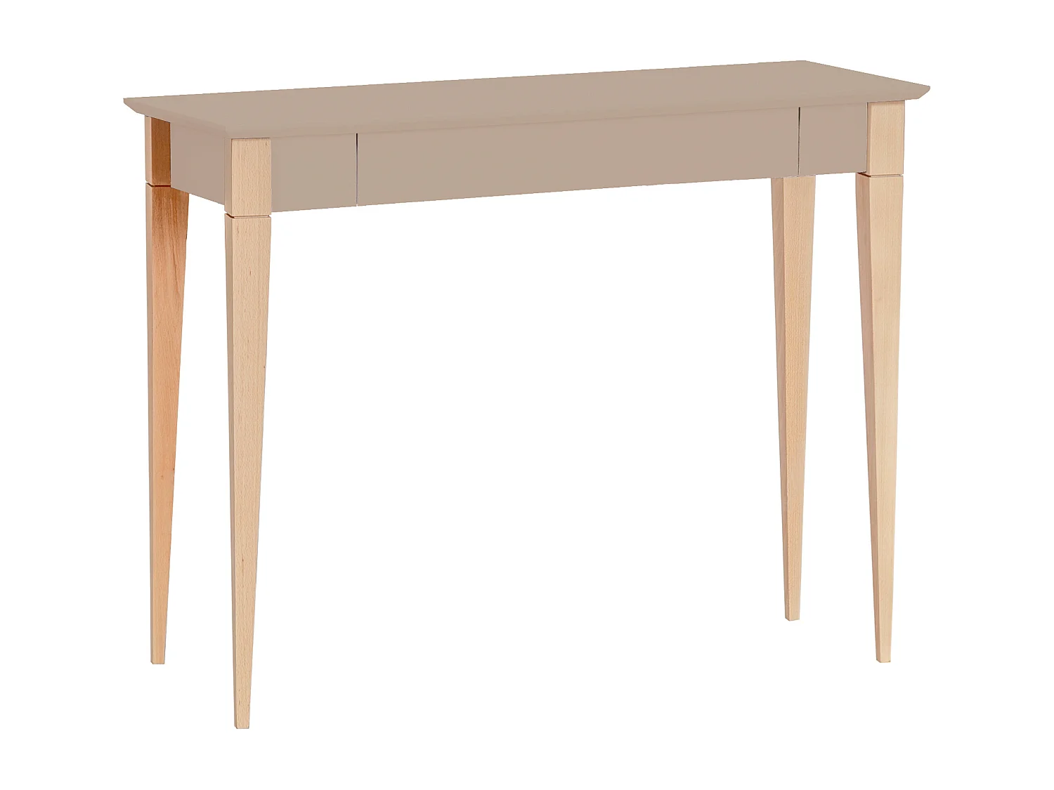 Petit bureau avec tiroir 105 x 40 cm Mimo Beige Brun | Pieds en hêtre