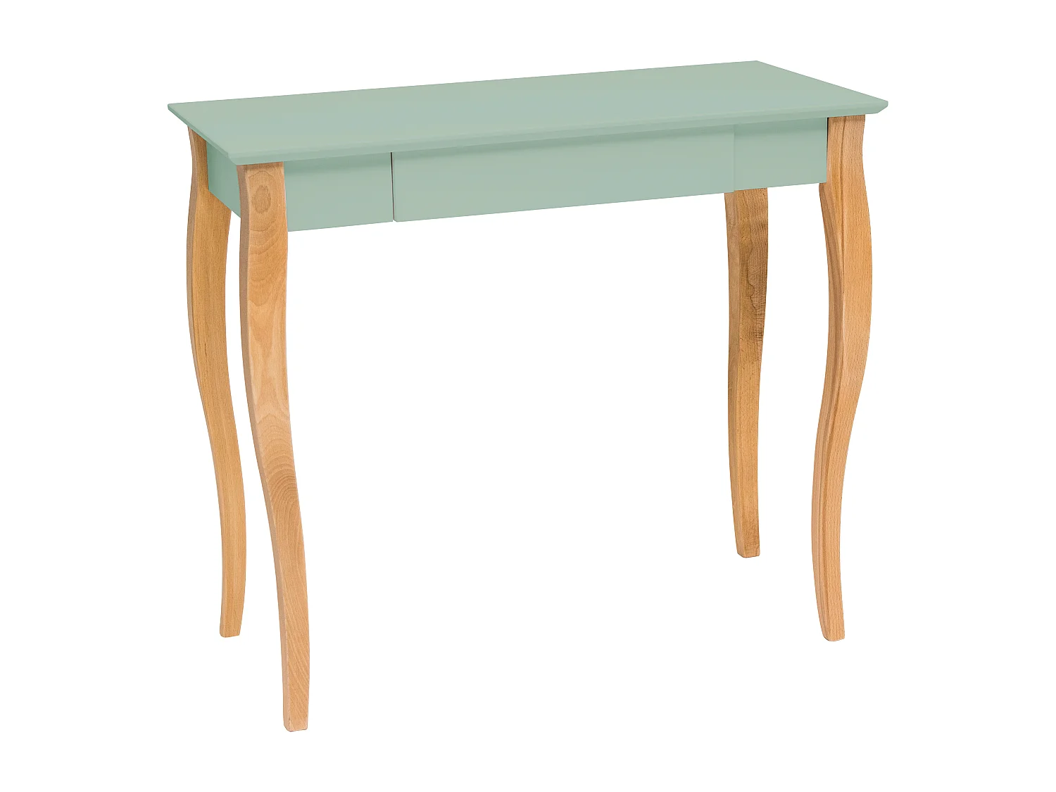 Petit bureau avec tiroir 85 x 40 cm Lillo Vert Sauge | Pieds en hêtre