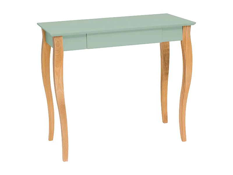 Petit bureau avec tiroir 85 x 40 cm Lillo Vert Sauge | Pieds en hêtre