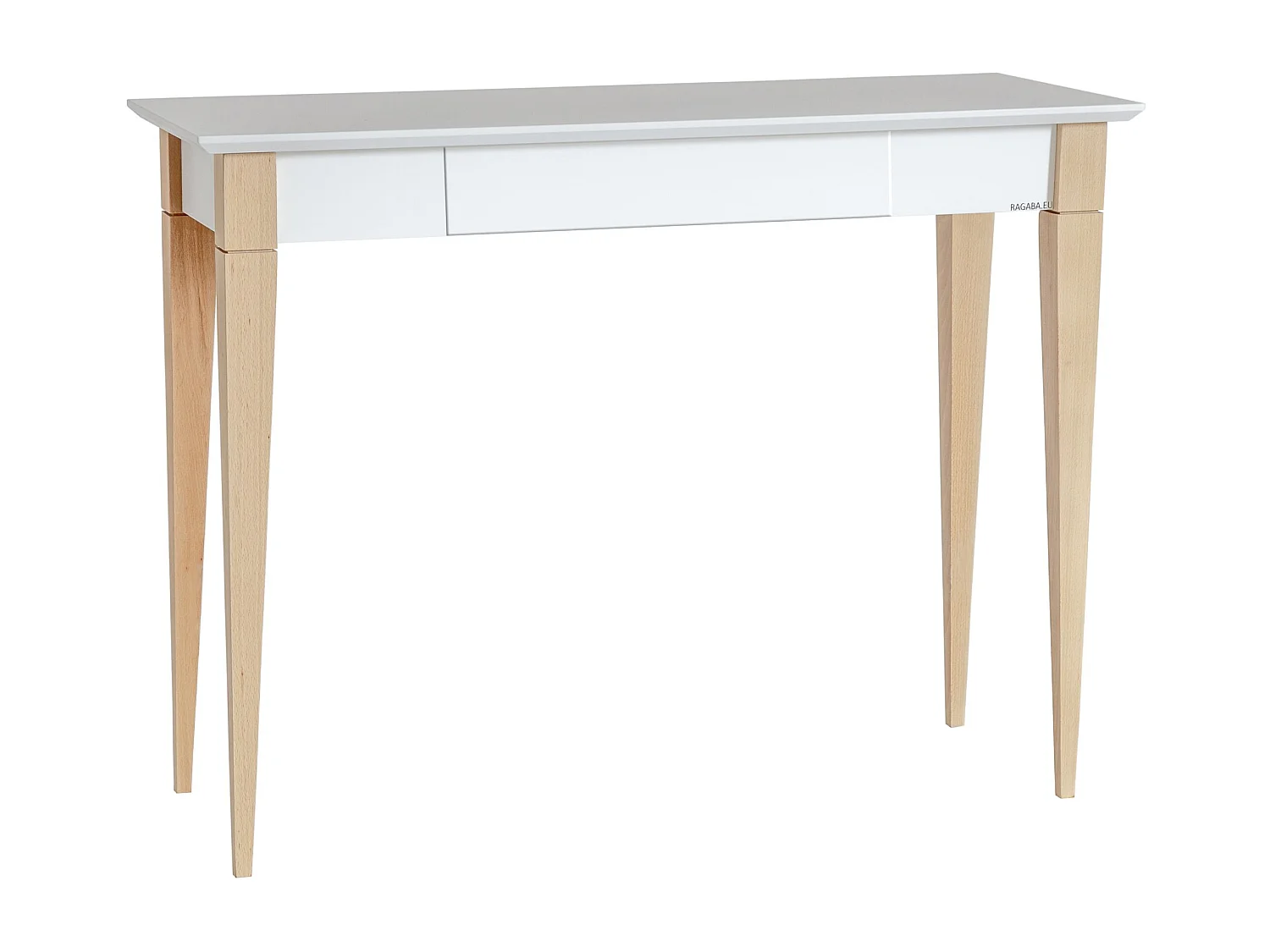Petit bureau avec tiroir 105 x 40 cm Mimo Blanc | Pieds en hêtre