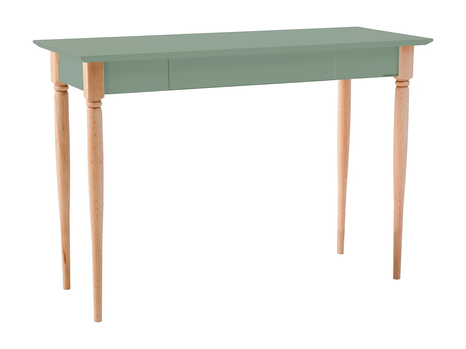Petit bureau avec tiroir 105 x 40 cm Mamo Vert Sauge | Pieds en hêtre