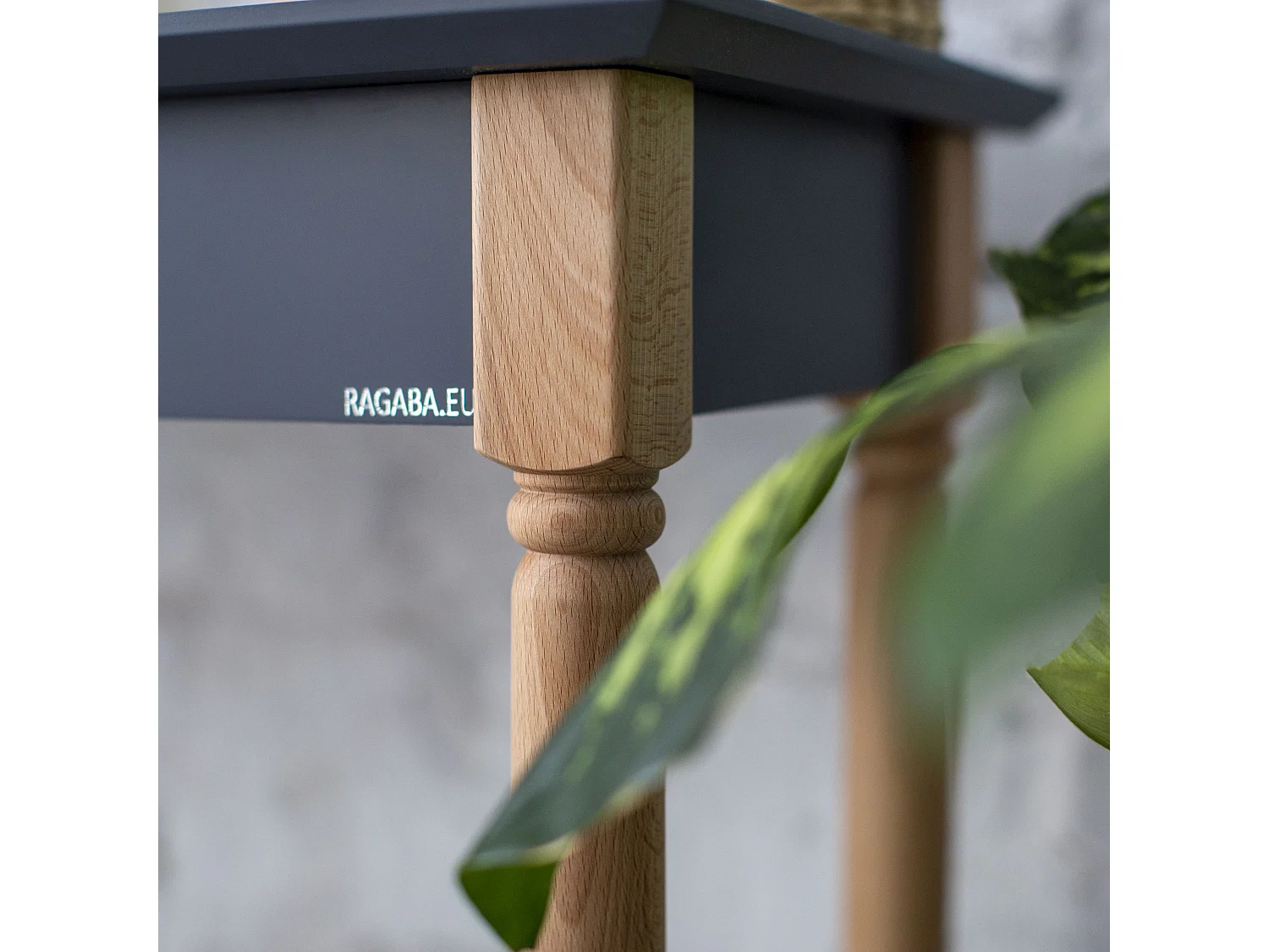 Lille skrivebord med skuff 85 x 40 cm Mamo Hvid | Ben i ask