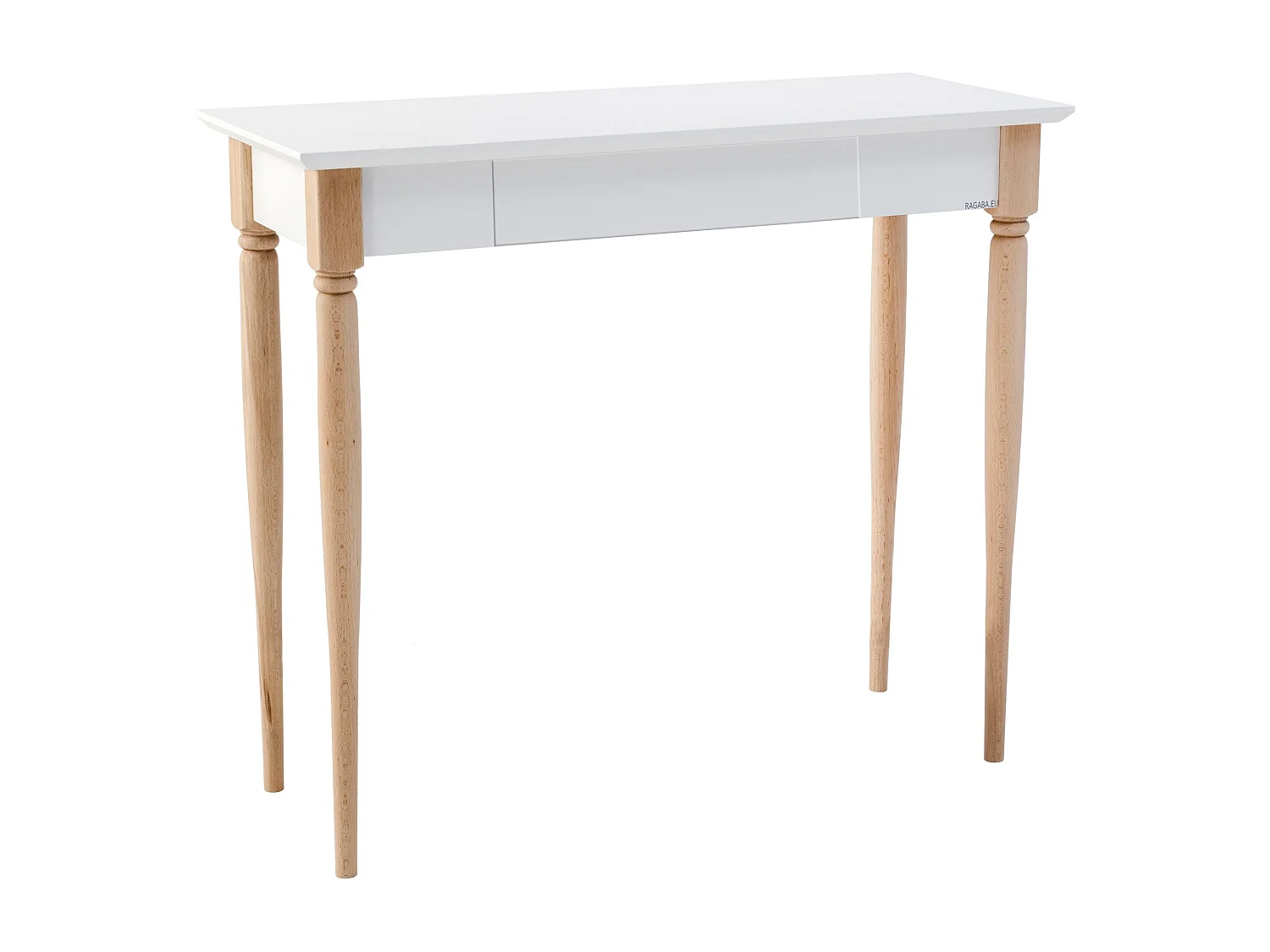 Lille skrivebord med skuff 85 x 40 cm Mamo Hvid | Ben i ask