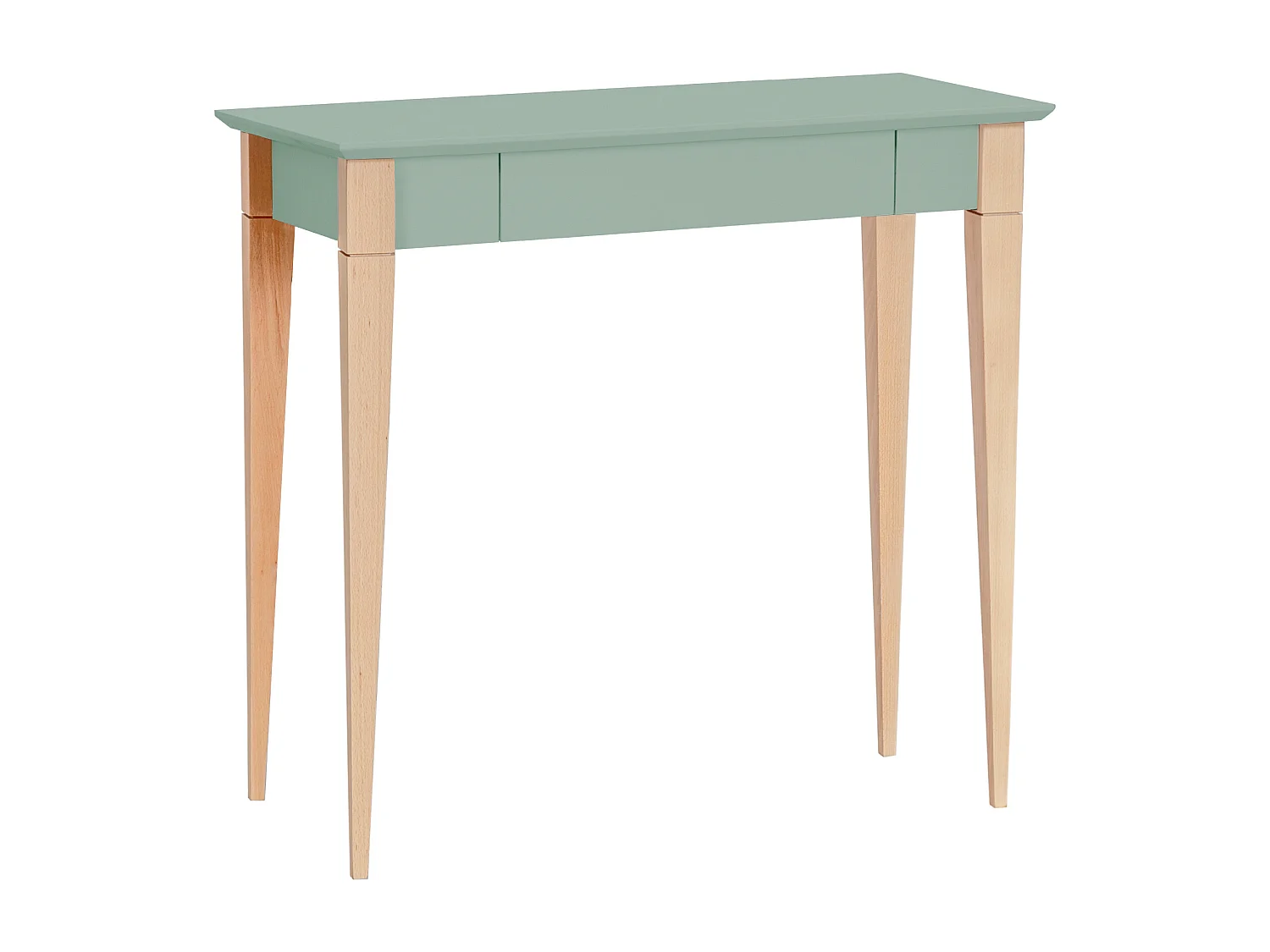 Petit bureau avec tiroir 85 x 40 cm Mimo Vert Sauge | Pieds en hêtre