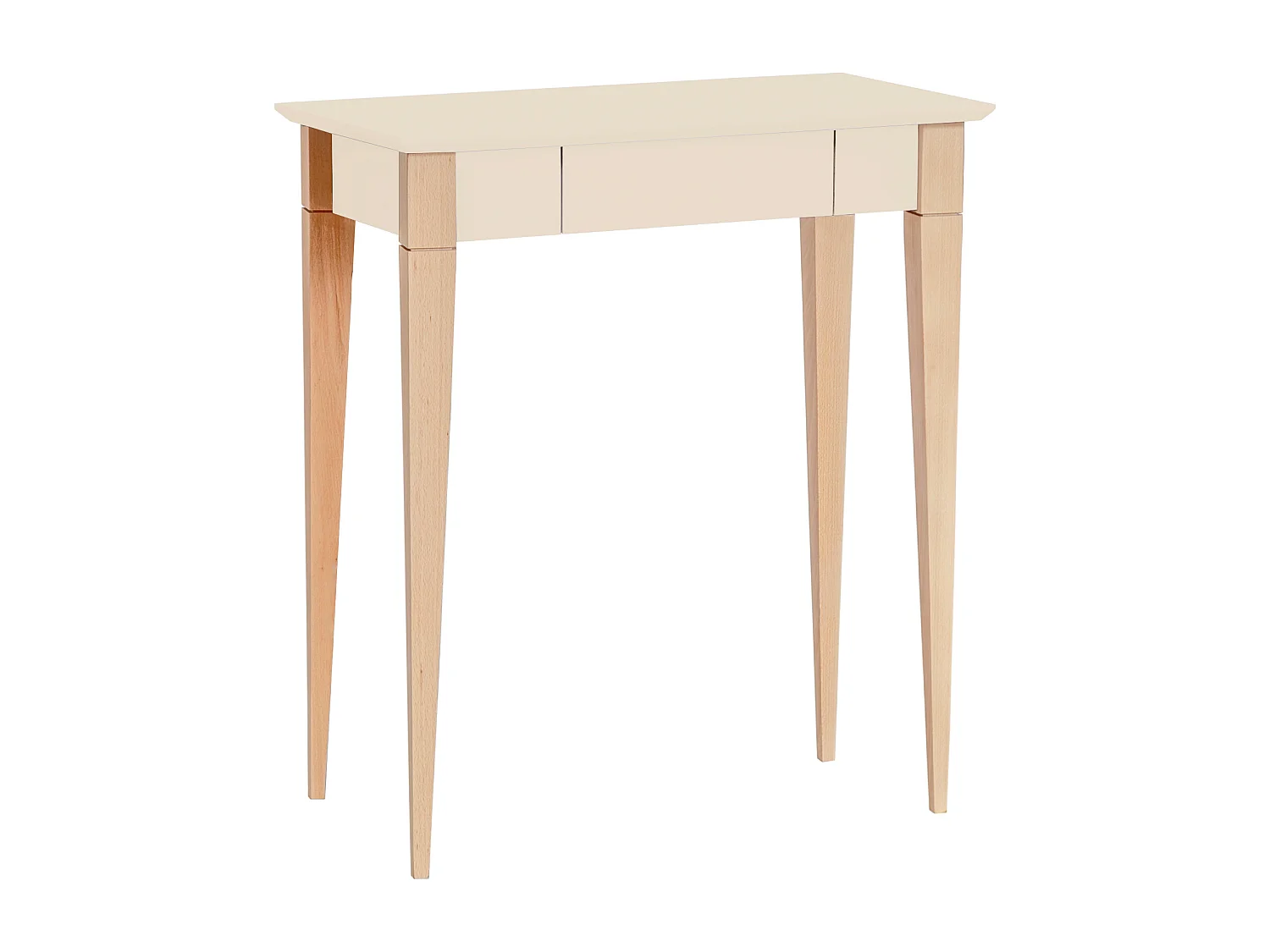 Petit bureau avec tiroir 65 x 40 cm Mimo Blanc Craie | Pieds en hêtre