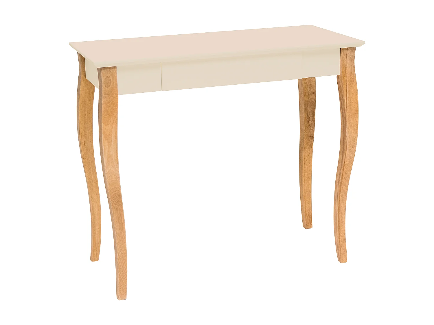 Petit bureau avec tiroir 85 x 40 cm Lillo Blanc Craie | Pieds en hêtre