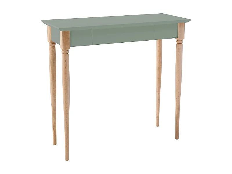 Petit bureau avec tiroir 65 x 40 cm Mamo Vert Sauge | Pieds en hêtre