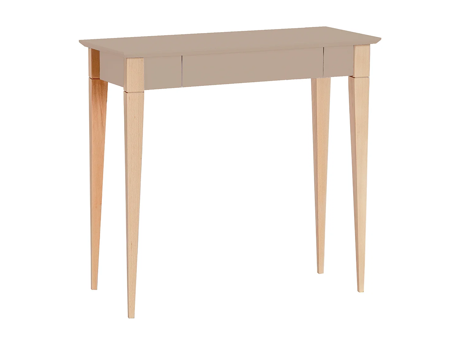 Petit bureau avec tiroir 85 x 40 cm Mimo Beige Brun | Pieds en hêtre