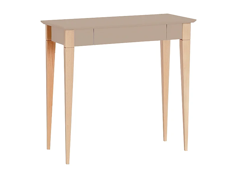 Petit bureau avec tiroir 85 x 40 cm Mimo Beige Brun | Pieds en hêtre