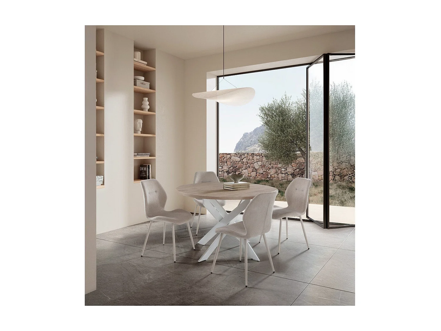 Fabric chair set of 4 H86 cm - ASHLEY