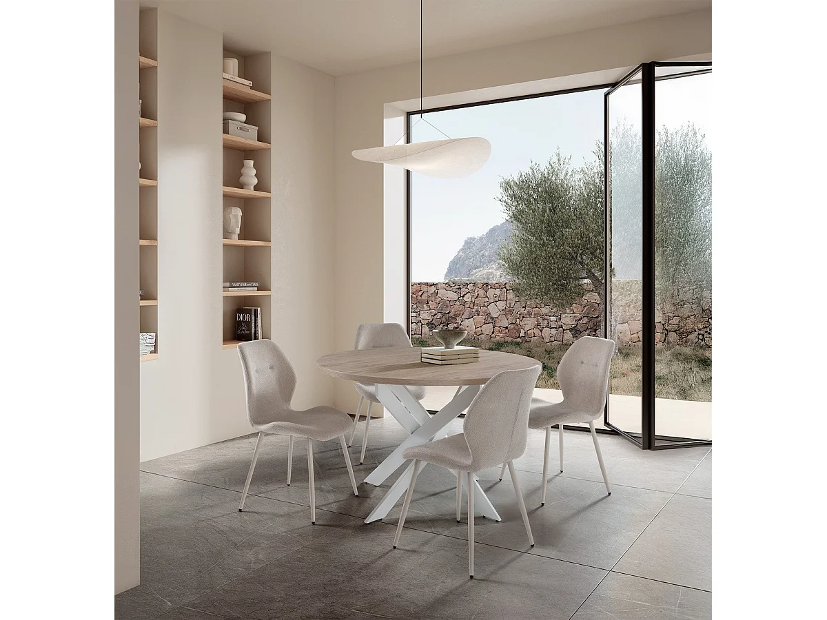 Set mit 4 Stühlen Metallbeinen 58x49 cm