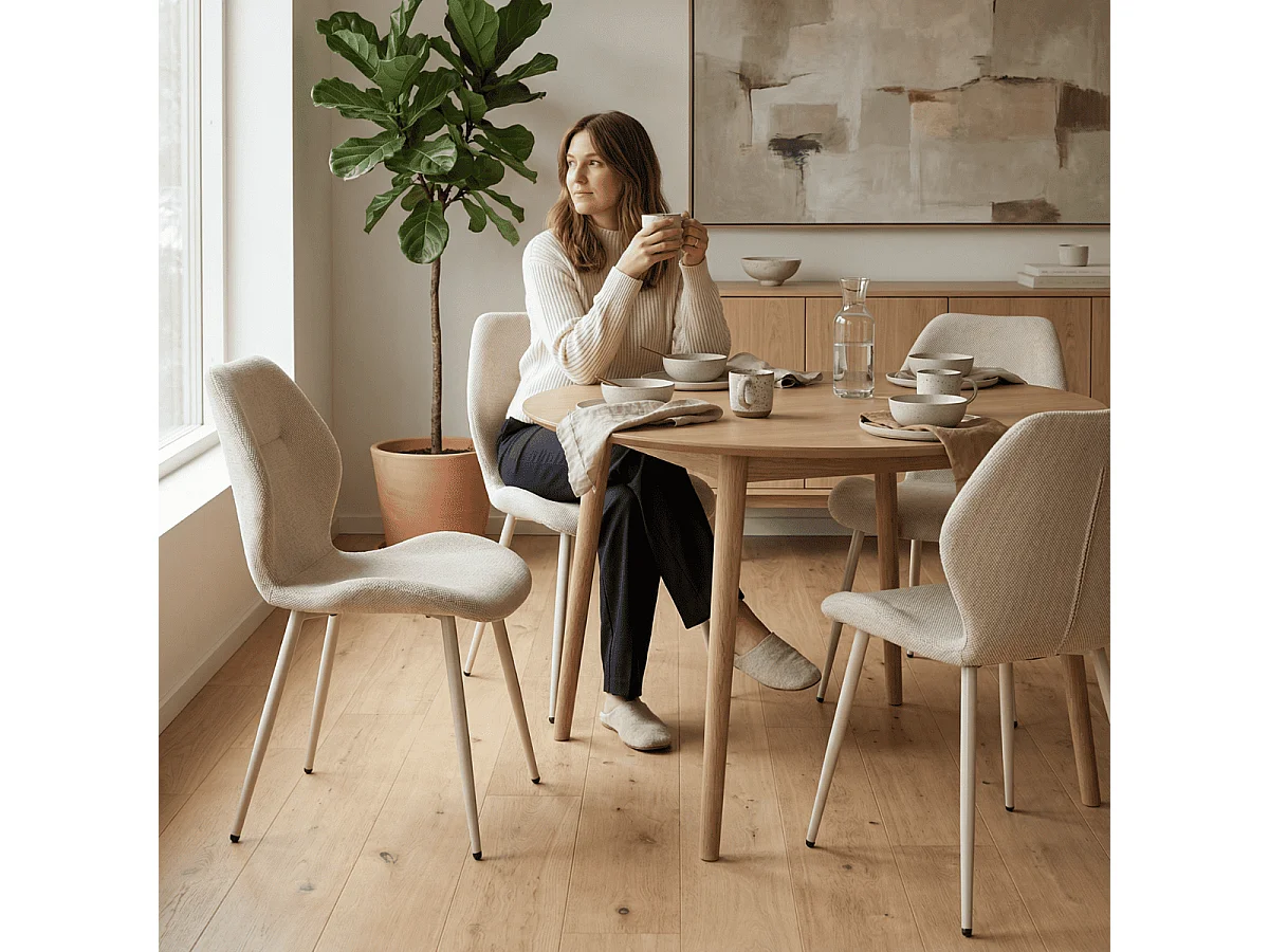 Lot de 4 chaises en tissu H86 cm - ASHLEY