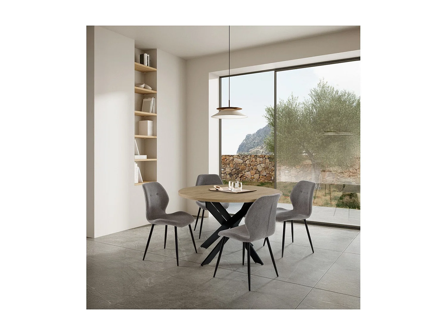 Lot de 4 chaises en tissu H86 cm - ASHLEY