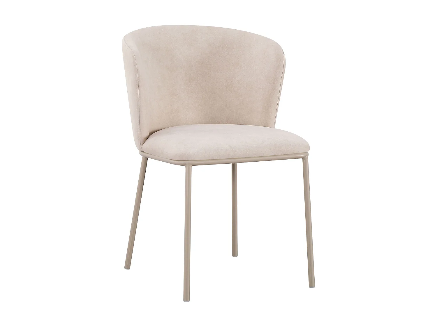 Chaise rembourrée – velours facile d’entretien beige – CARBLE