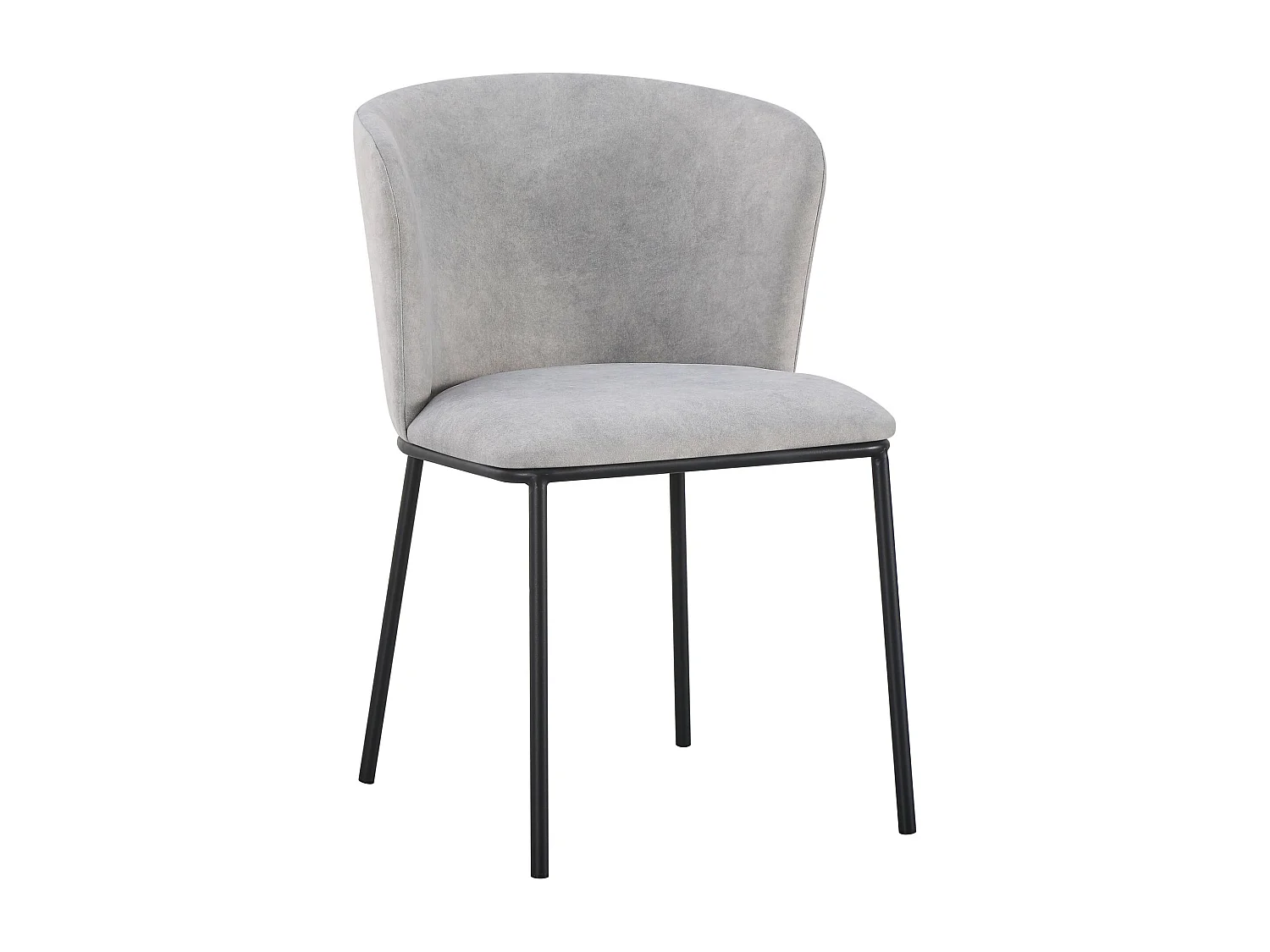 Chaise rembourrée – velours facile d’entretien gris clair – CARBLE