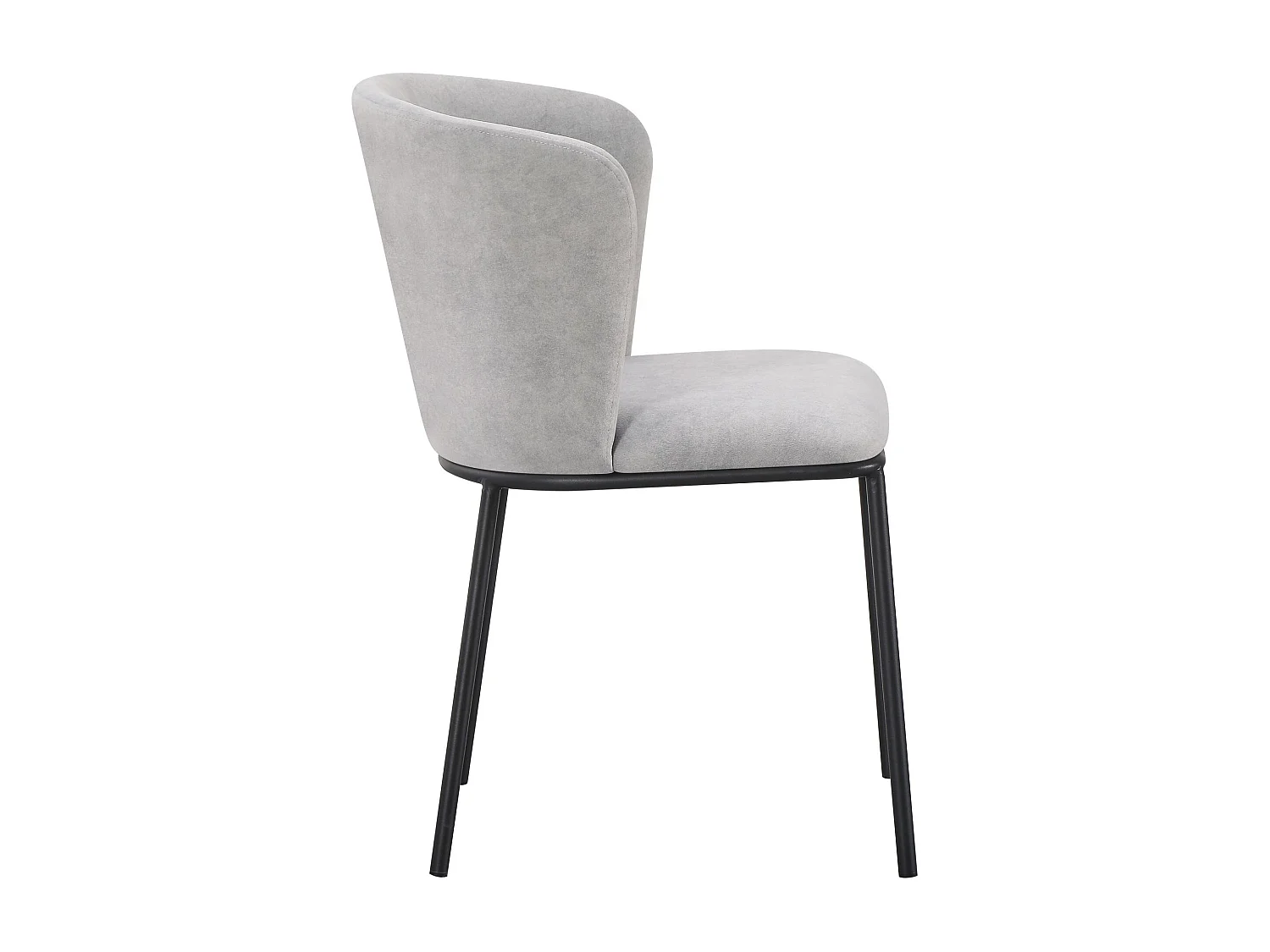 Chaise rembourrée – velours facile d’entretien gris clair – CARBLE