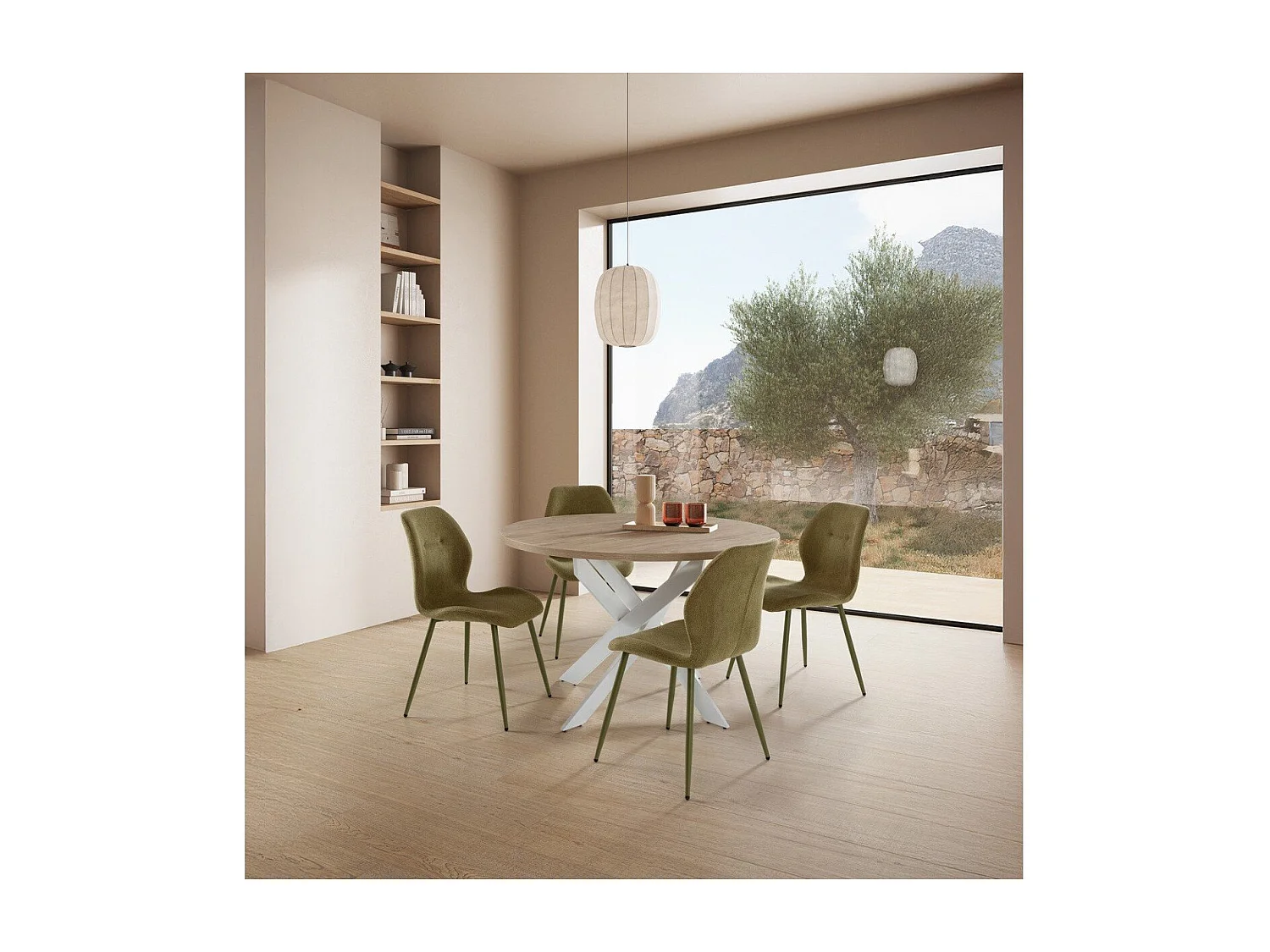 Fabric chair set of 4 H86 cm - ASHLEY