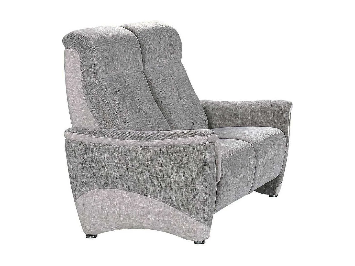 Ensemble canapé relax électrique 3 places + canapé fixe 2 places tissu maillé gris - AUSTRAL