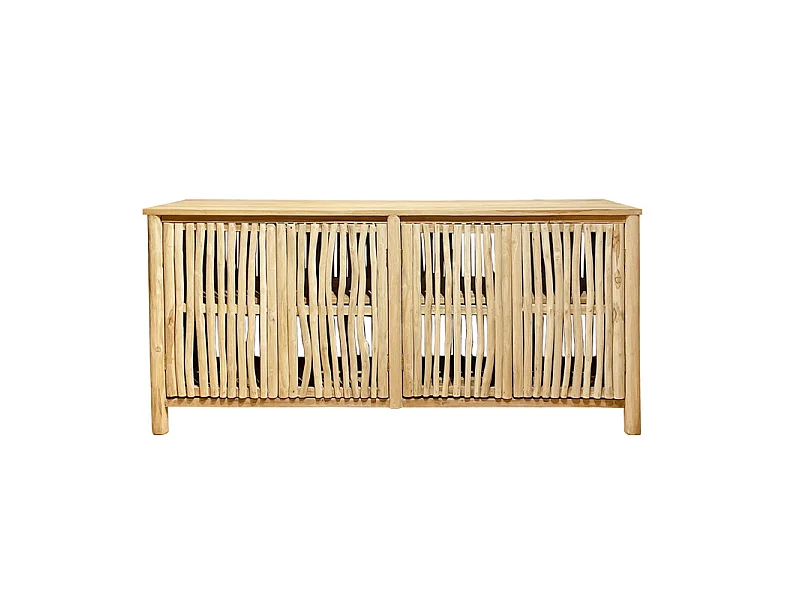Buffet L. 180 cm 4 portes en teck massif et bois flotté – MARIANO