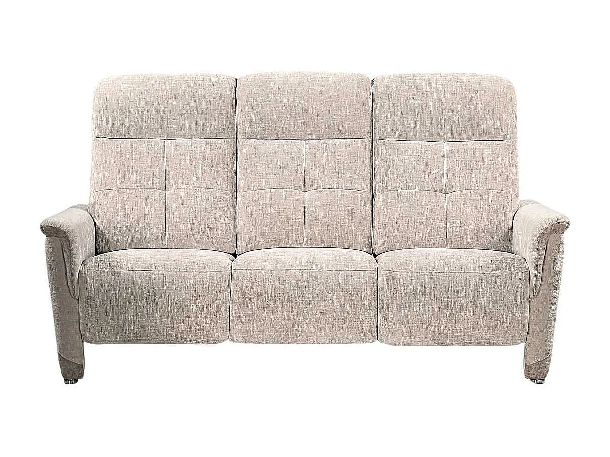 Ensemble canapé relax électrique 3 places + canapé fixe 2 places tissu maillé beige - AUSTRAL