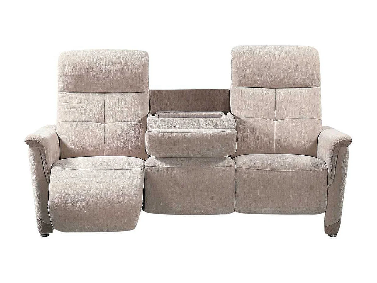 Ensemble canapé relax électrique 3 places + canapé fixe 2 places tissu maillé beige - AUSTRAL