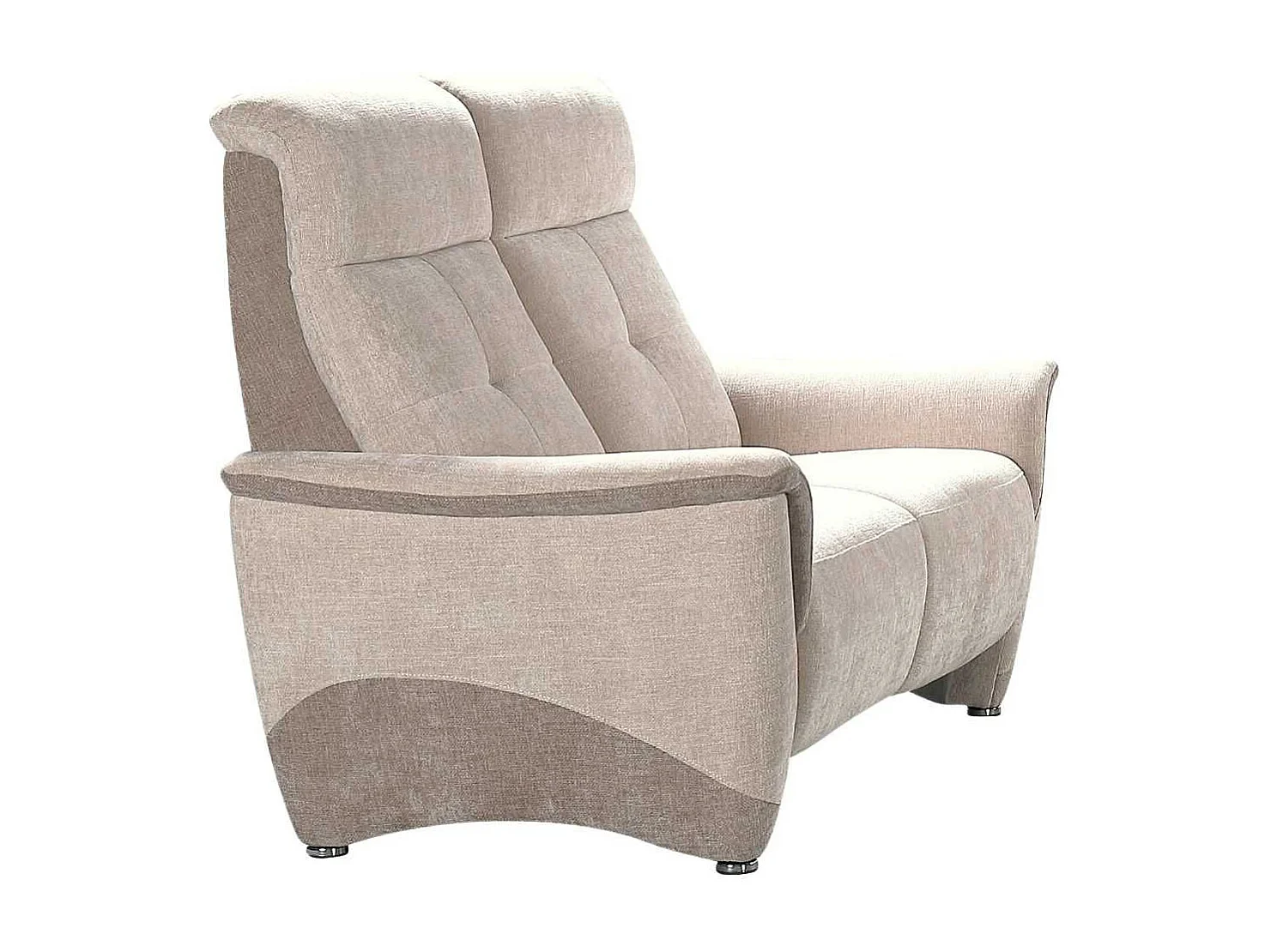 Ensemble canapé relax électrique 3 places + canapé fixe 2 places tissu maillé beige - AUSTRAL