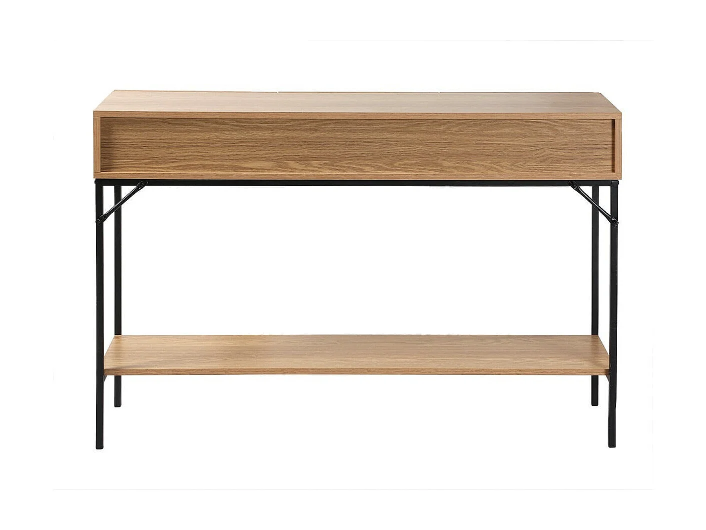 Console 3 tiroirs avec 1 tablette décor bois et métal L120 cm TESSA