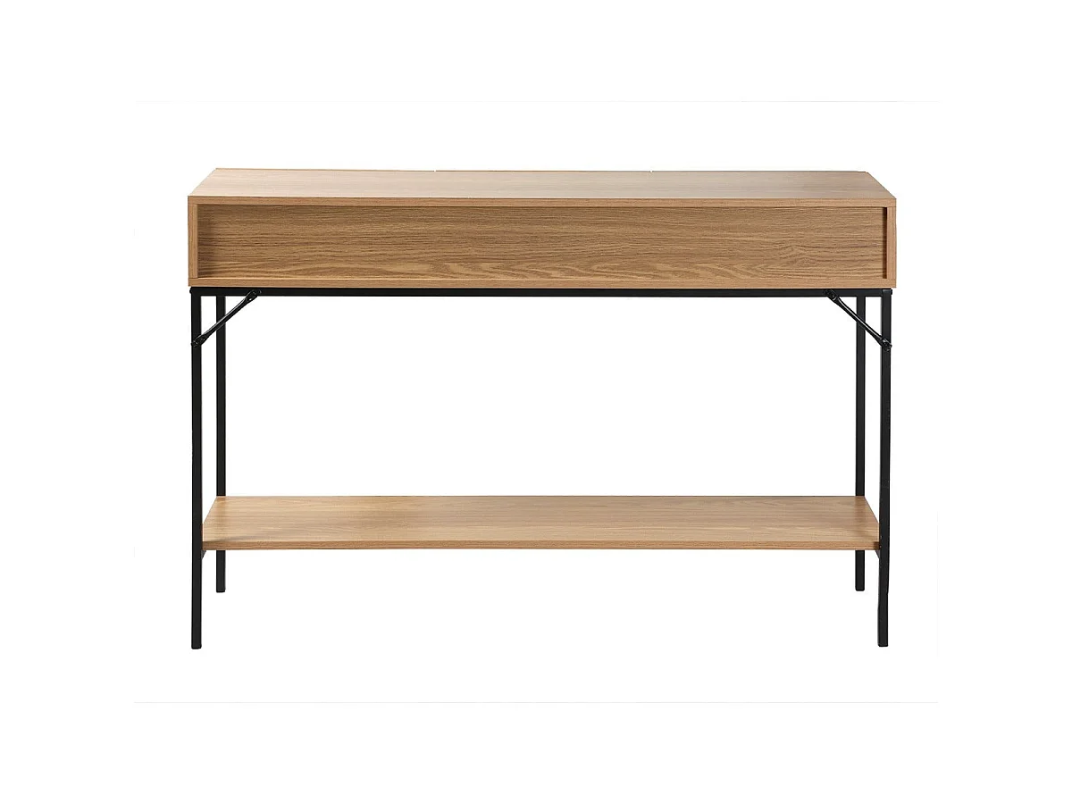 Console 3 tiroirs avec 1 tablette décor bois et métal L120 cm TESSA
