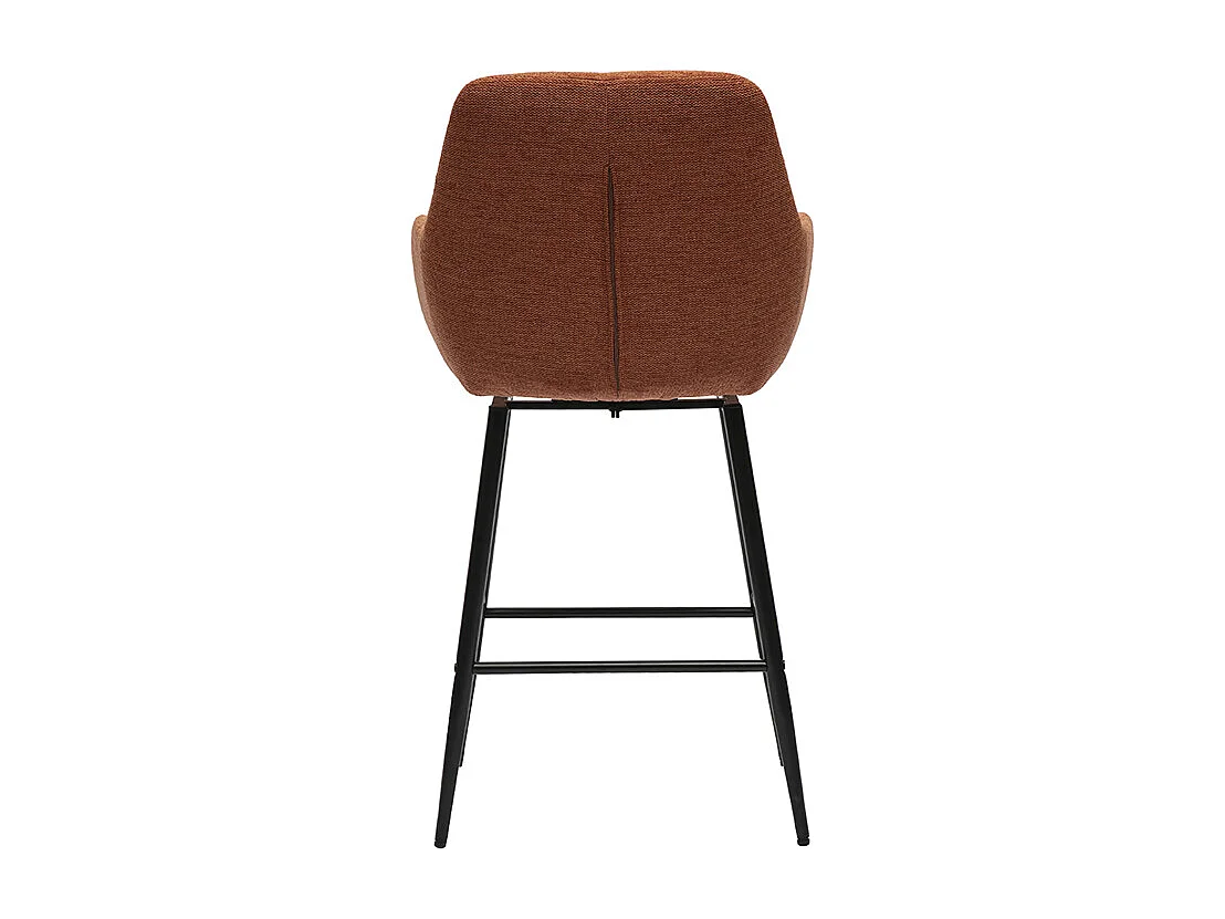 Taburetes de bar giratorios 360° en tela efecto terciopelo texturizado tierra quemada y metal H65.5 cm (juego de 2) ALESS