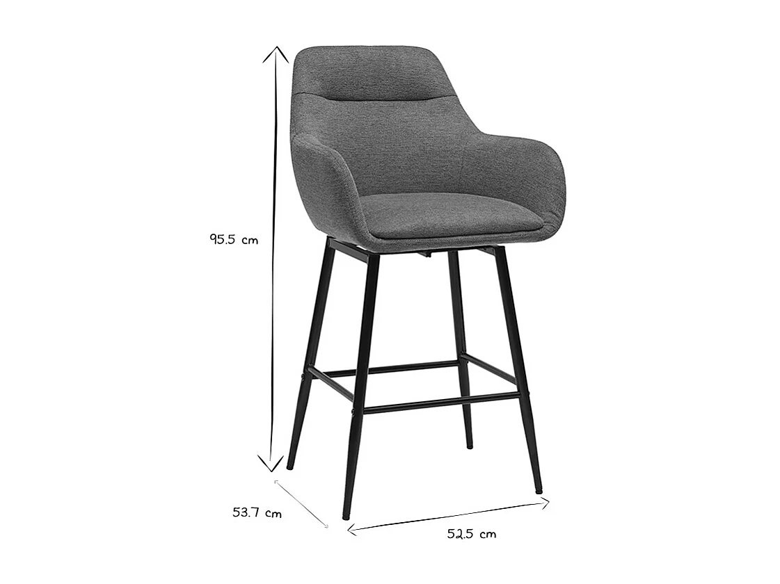 Taburetes de bar giratorios 360° en tela efecto terciopelo texturizado tierra quemada y metal H65.5 cm (juego de 2) ALESS