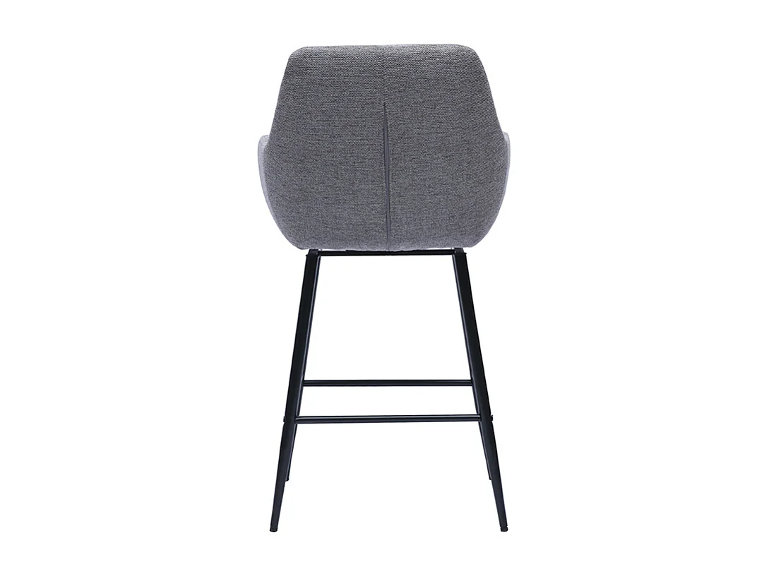 Taburetes de bar giratorios 360° en tela efecto terciopelo texturizado gris y metal H65.5 cm (paquete de 2) ALESS