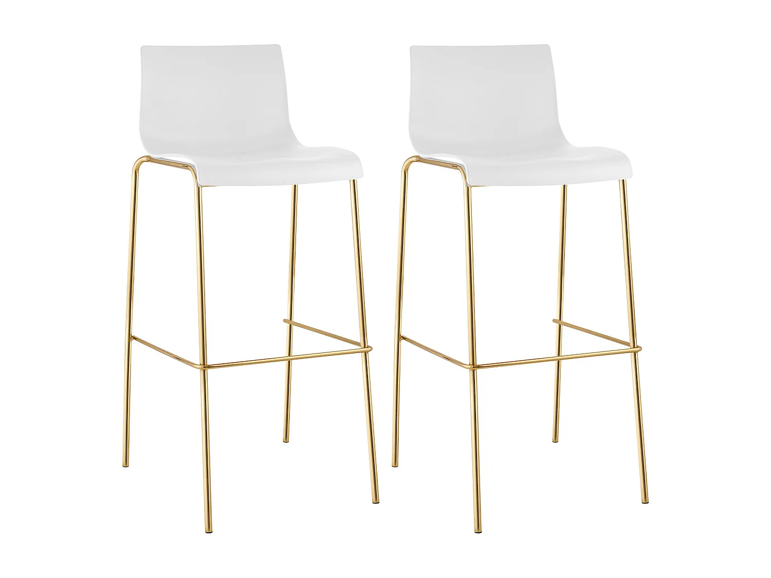 Lot de 2  Tabouret de bar - Plastique & Antique foncé - Blanc - Hover