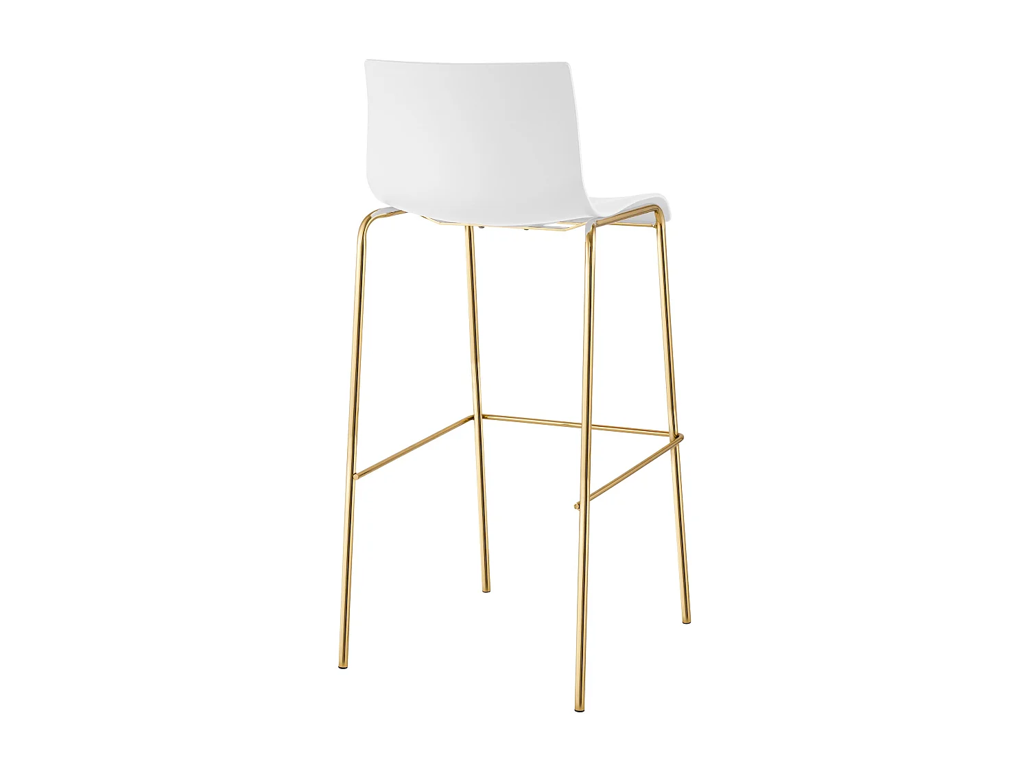 Lot de 2  Tabouret de bar - Plastique & Antique foncé - Blanc - Hover
