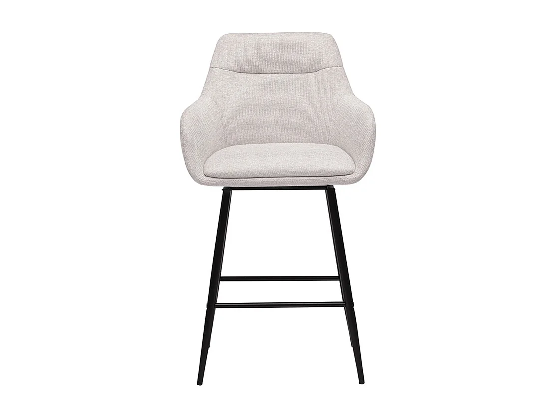 Taburetes de bar giratorios 360° en tela efecto terciopelo texturado beige y metal H65.5 cm (lote de 2) ALESS