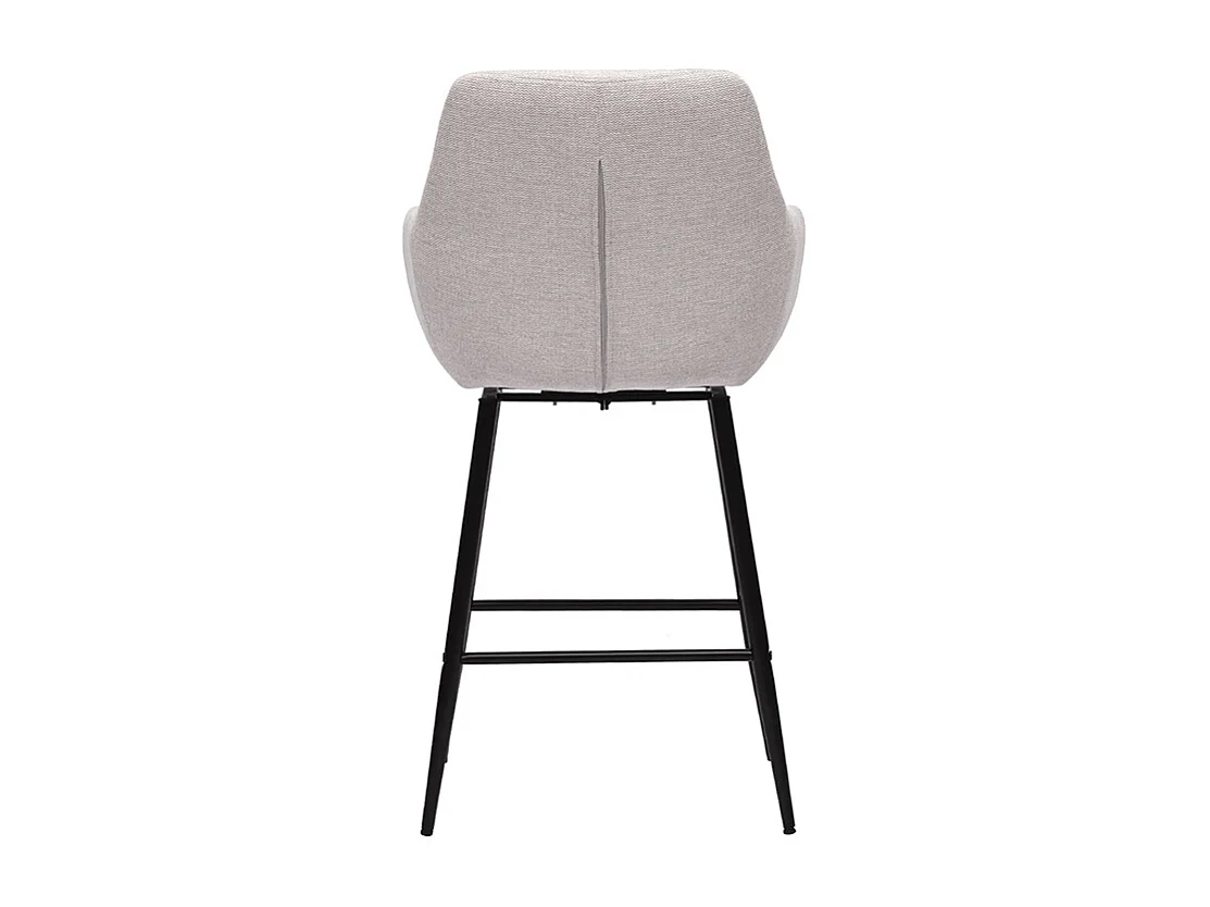 Taburetes de bar giratorios 360° en tela efecto terciopelo texturado beige y metal H65.5 cm (lote de 2) ALESS