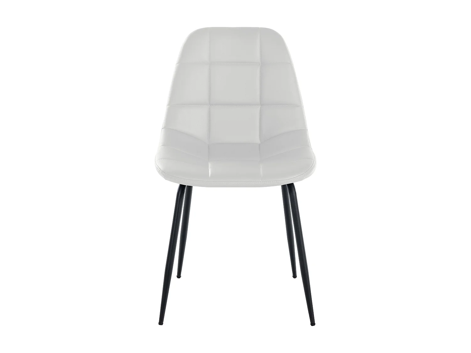 Lot de 2  chaise salle à manger - Similicuir - Blanc - Tom