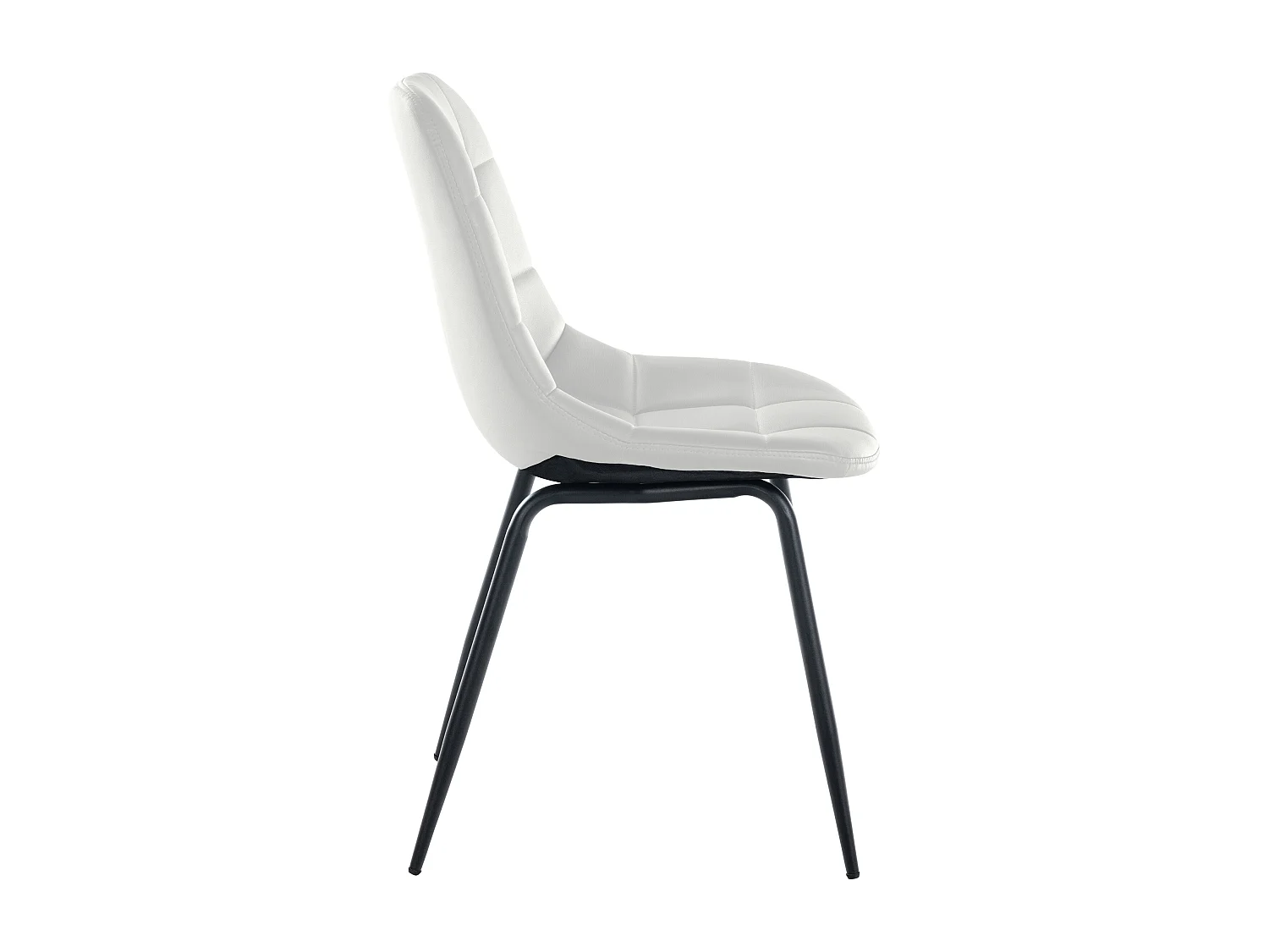 Lot de 2  chaise salle à manger - Similicuir - Blanc - Tom