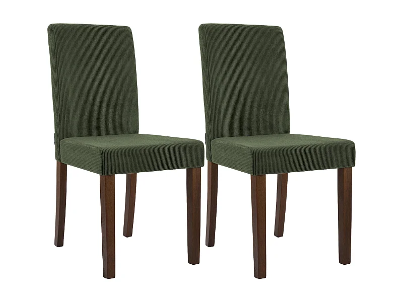 Lot de 2  chaise salle à manger - Cordon & Antique foncé - Vert - Ina