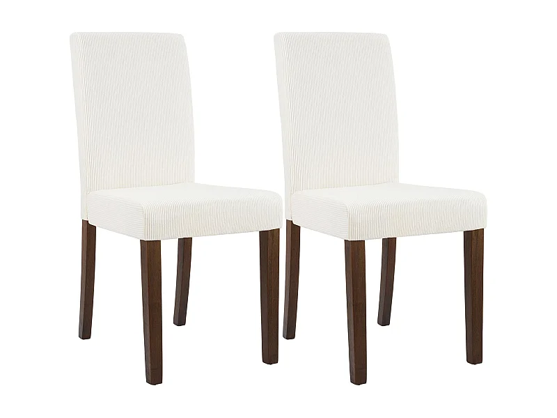 Lot de 2  chaise salle à manger - Cordon & Antique foncé - Crème - Ina