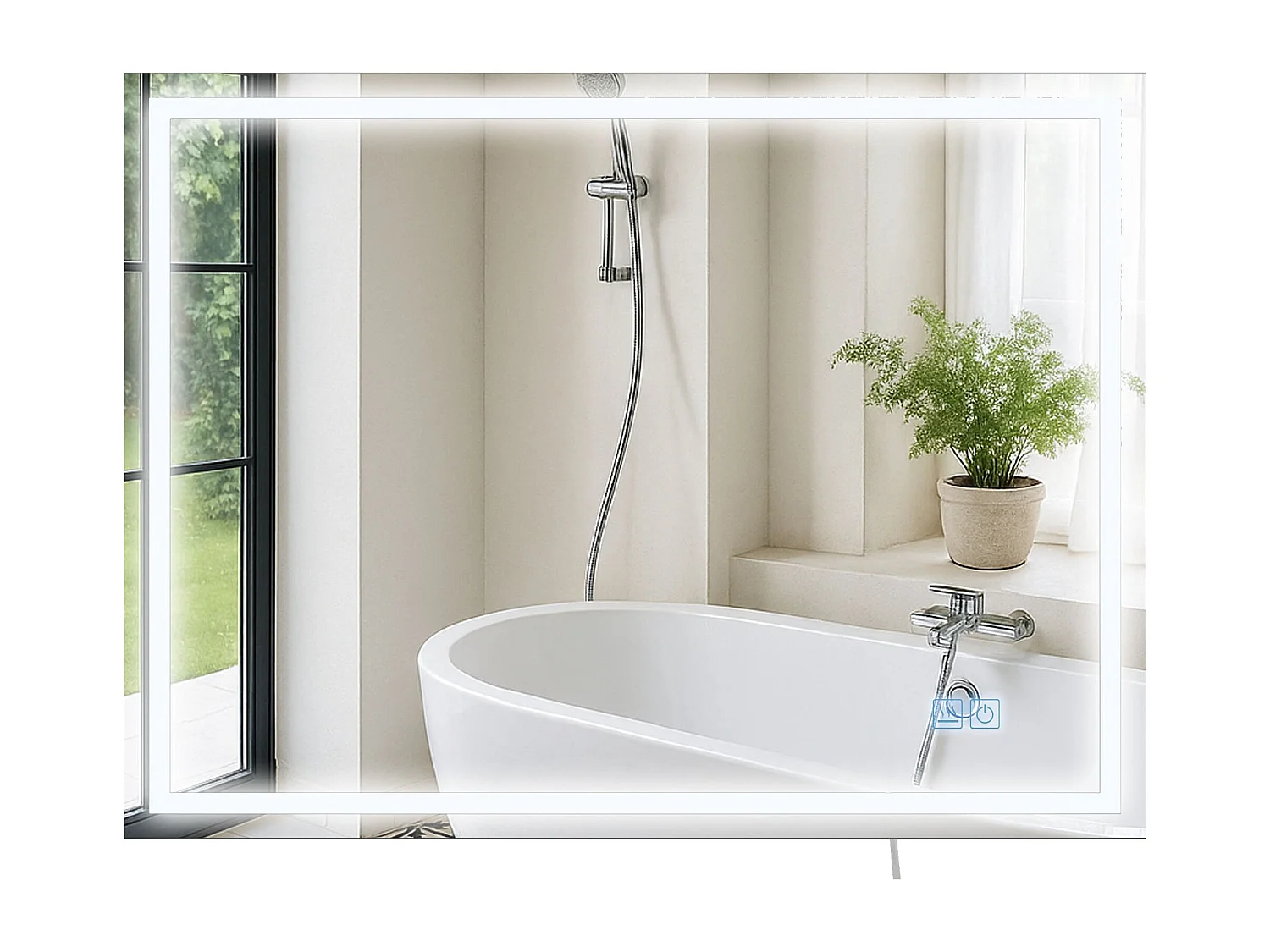 Miroir mural - carré - Verre - 80 x 3.5 cm - Verre clair - Jaffrey