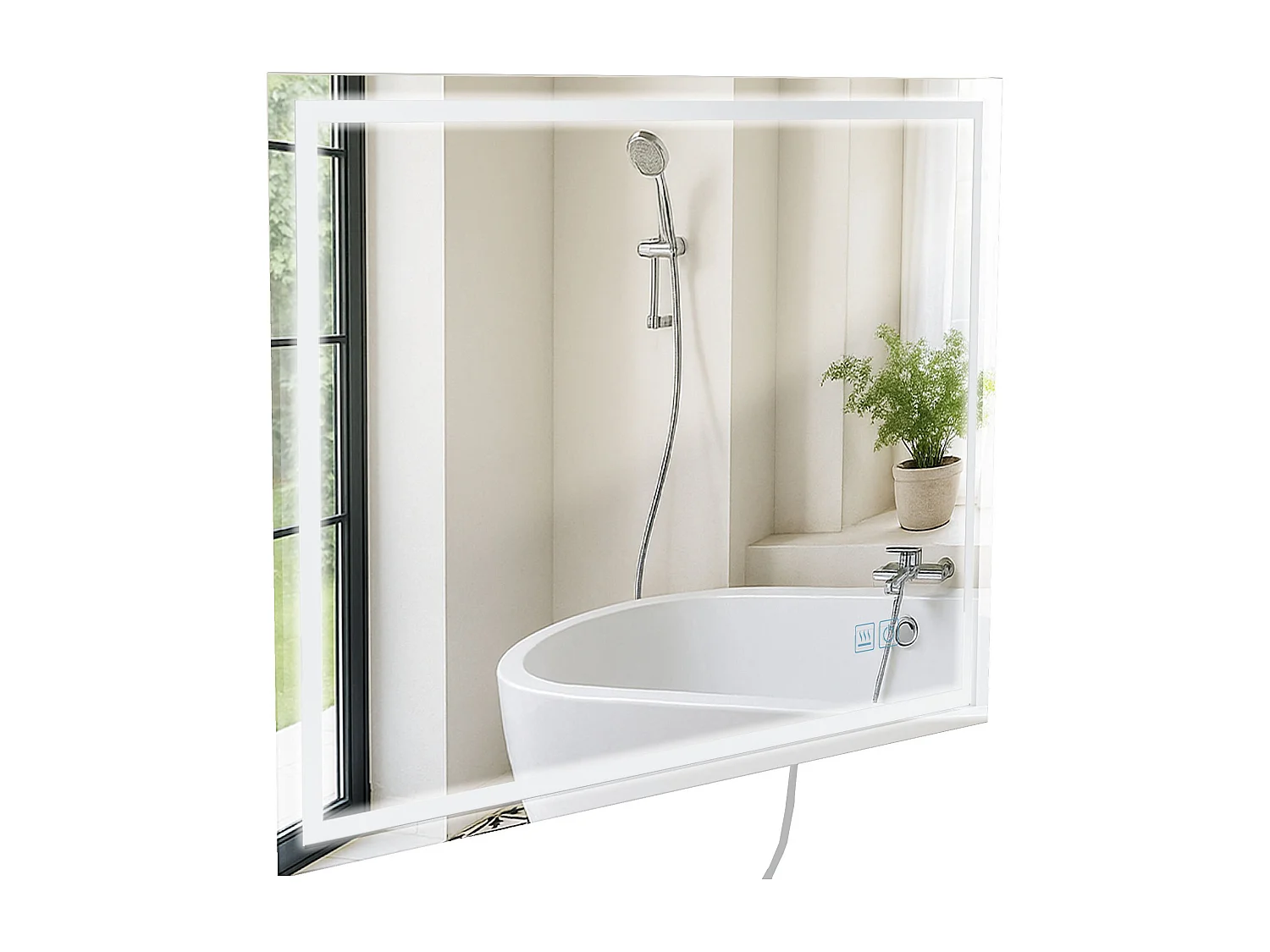 Miroir mural - carré - Verre - 80 x 3.5 cm - Verre clair - Jaffrey