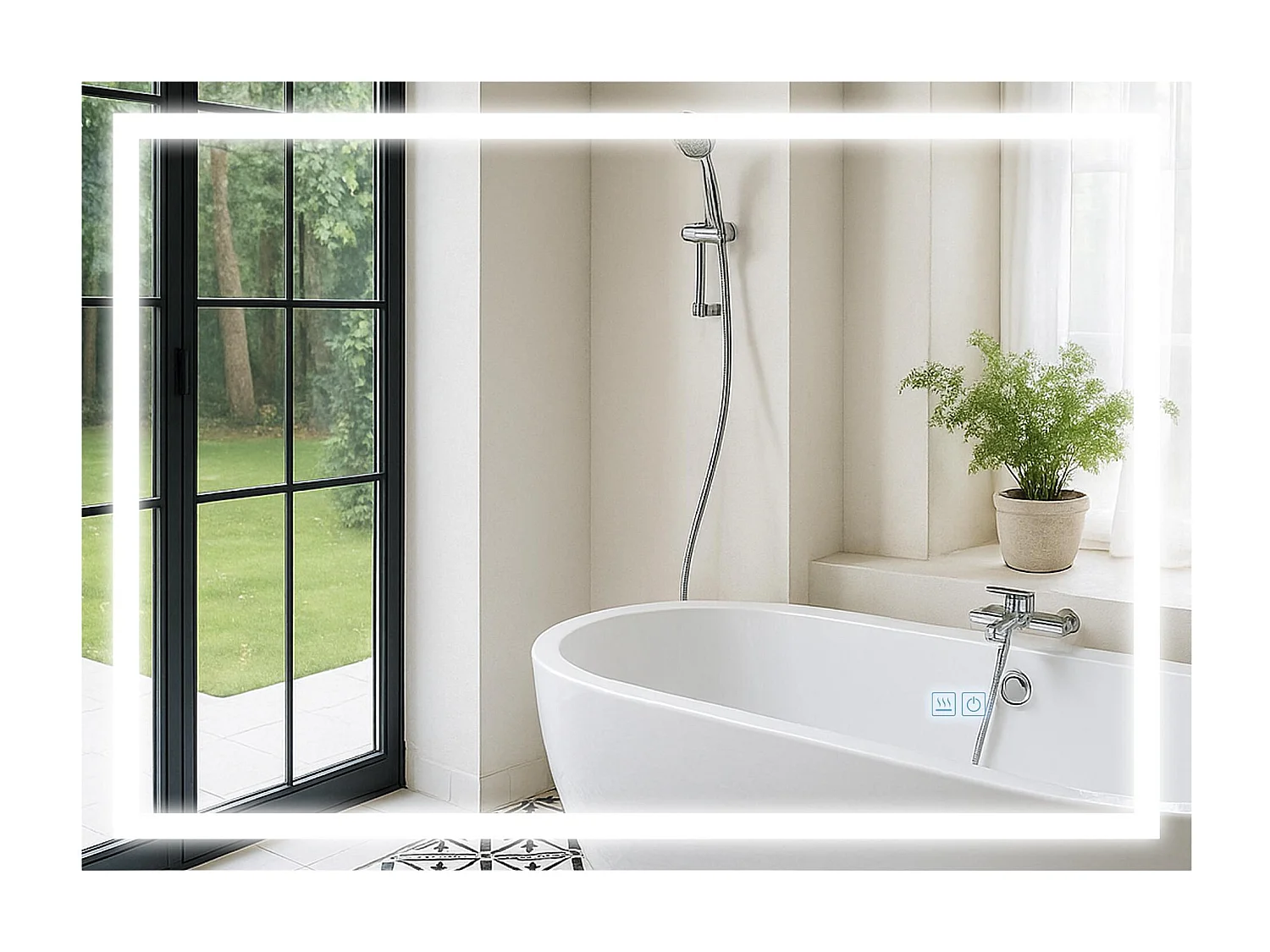 Miroir mural - carré - Verre - 70 x 3.5 cm - Verre clair - Jaffrey