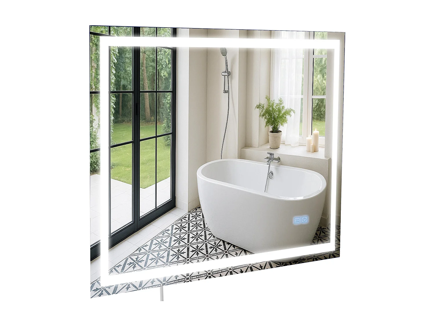 Miroir mural - carré - Verre - 70 x 3.5 cm - Verre clair - Jaffrey