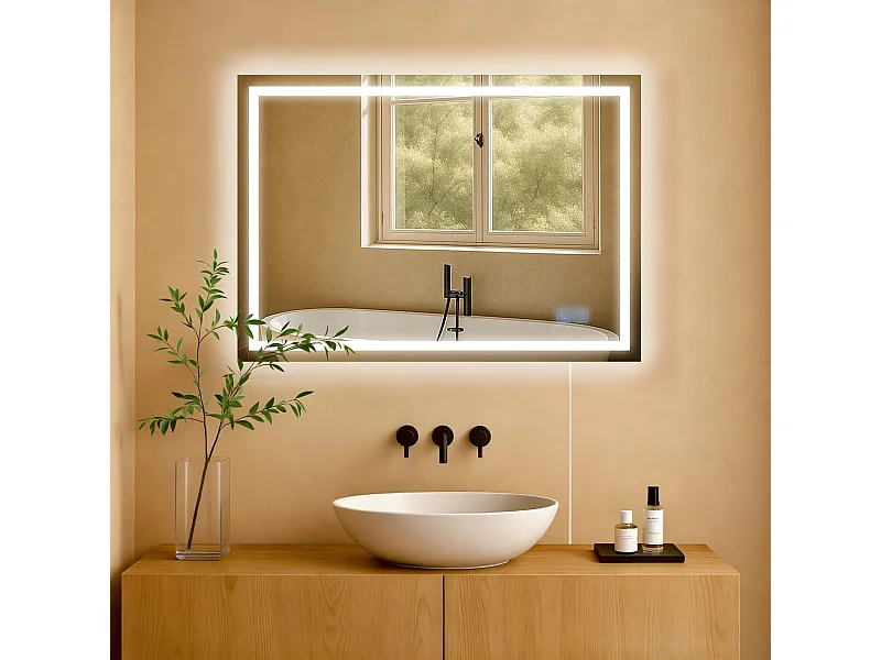 Miroir mural - carré - Verre - 70 x 3.5 cm - Verre clair - Jaffrey